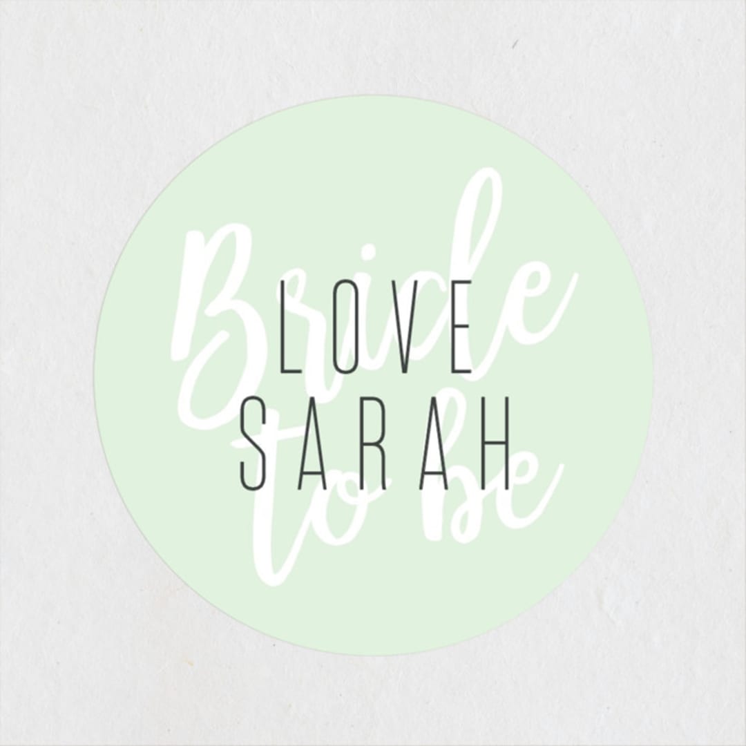 "Modern Bride" - Bridal Shower Favor Stickers in Lime by Chasity Smith - Front