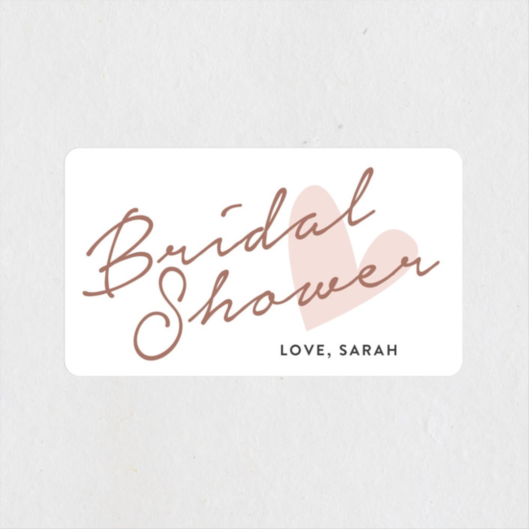 "Bridal Heart" - Bridal Shower Favor Stickers in Petal by Chasity Smith - Front