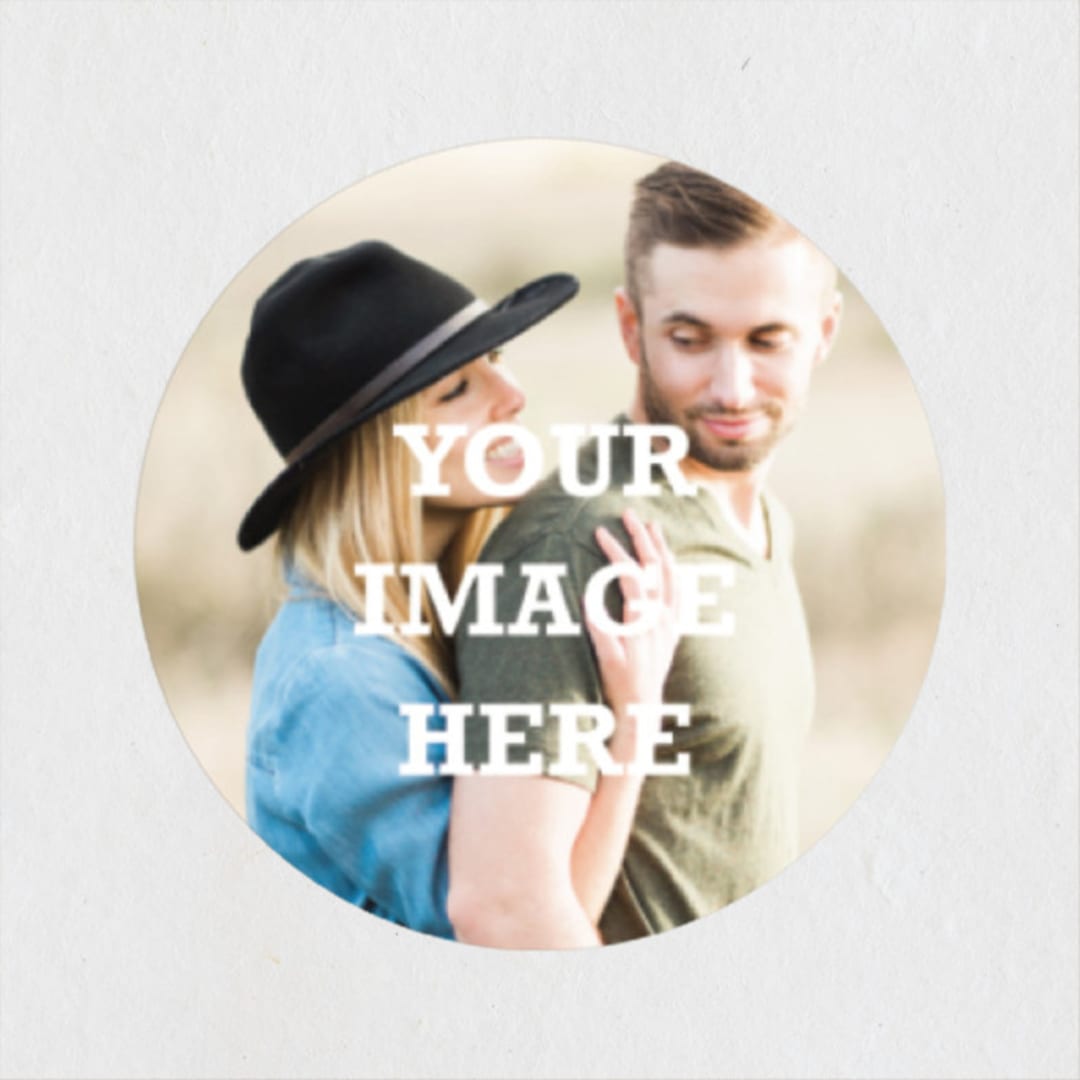 "The Big Picture" - Bridal Shower Favor Stickers in Ivory by Minted - Front