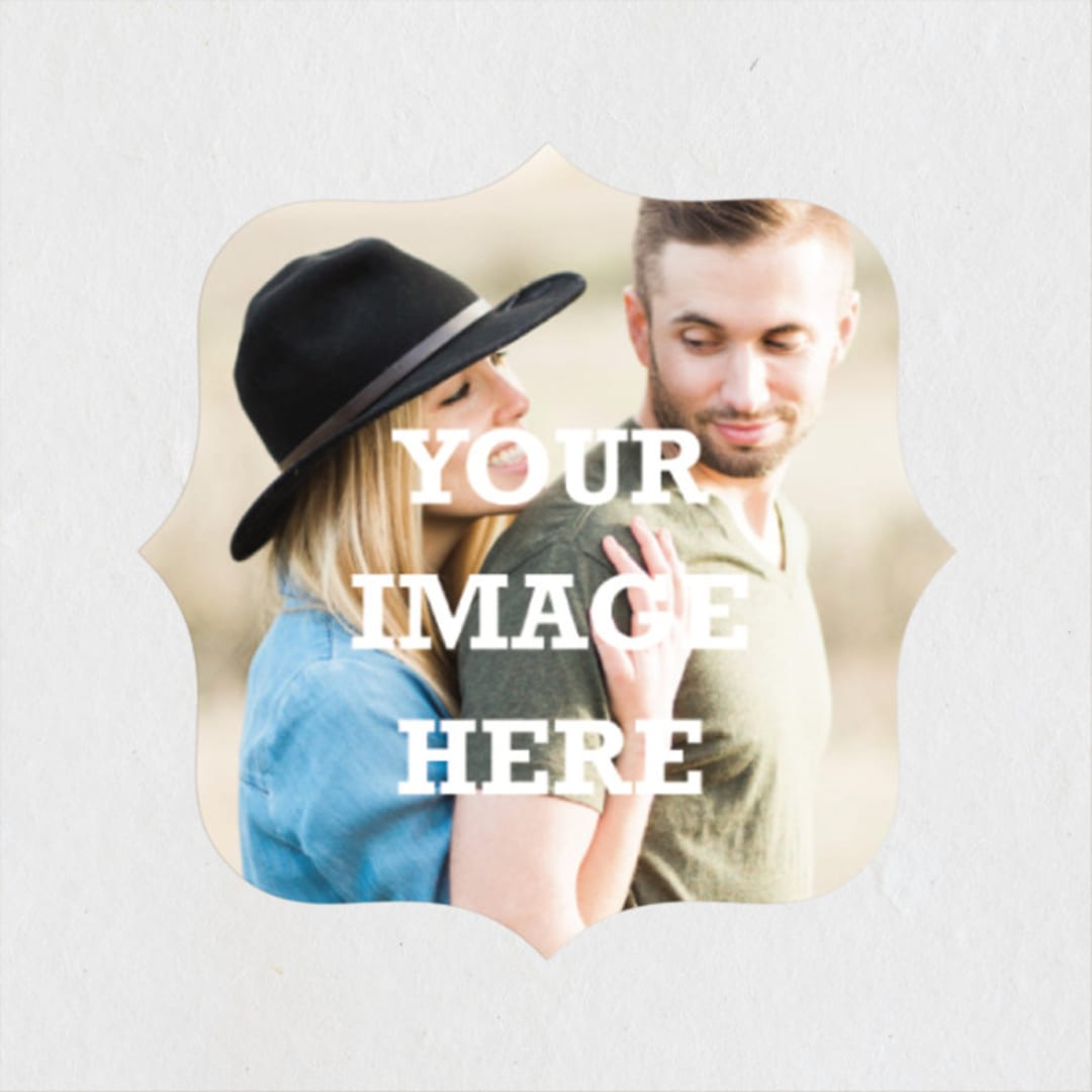 "The Big Picture" - Bridal Shower Favor Stickers in Ivory by Minted - Front