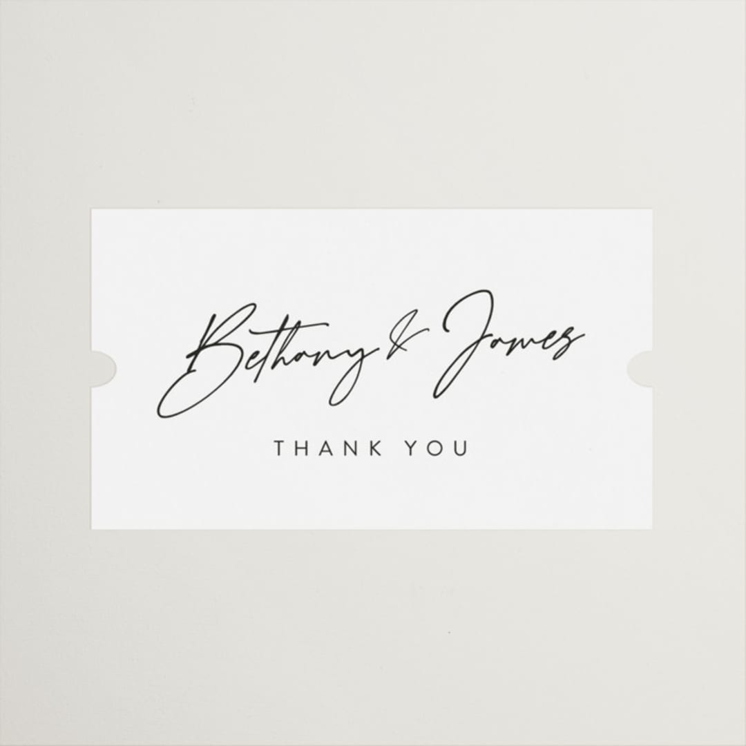 "Signed" - Bridal Shower Favor Stickers in Snow by Nicoletta Savod - Front