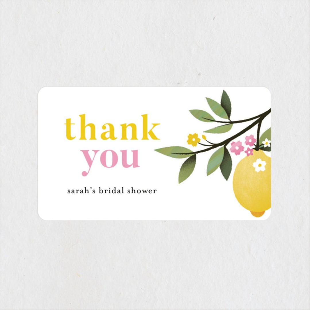 "Bridal Brunch" - Bridal Shower Favor Stickers in Pink Lemonade by Laura Moyer - Front