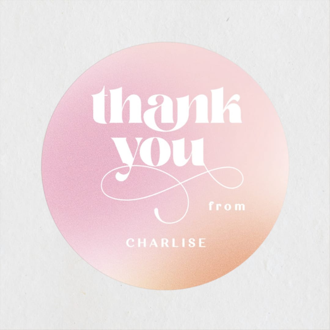 "Champagne Pop" - Bridal Shower Favor Stickers in Coral by Creo Study - Front