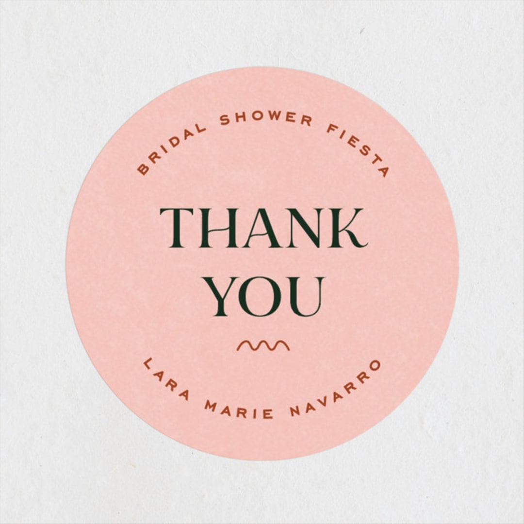 "desert fiesta" - Bridal Shower Favor Stickers in Sunset by Jennifer Lew - Front