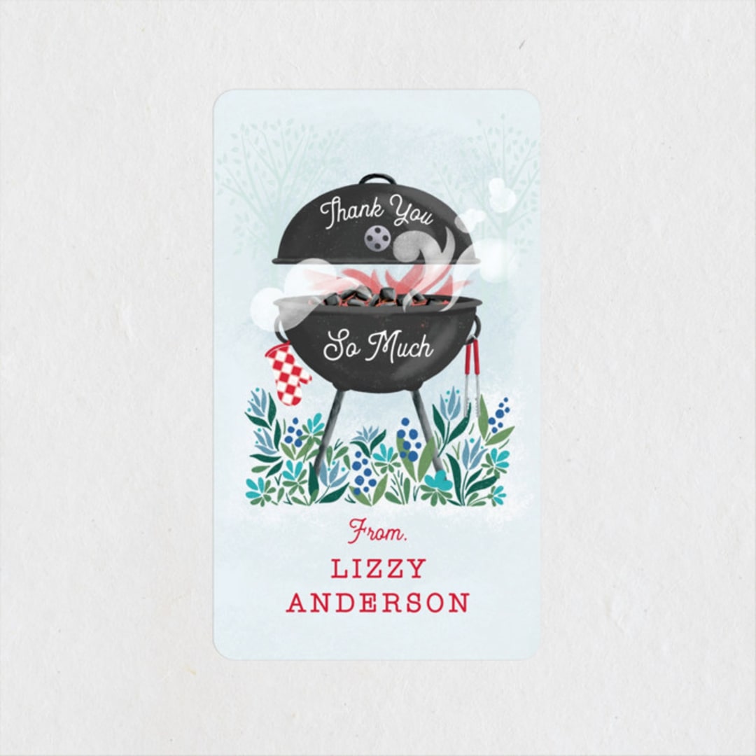"Red hot bbq" - Bridal Shower Favor Stickers in Pepper by Paper Sun Studio - Front