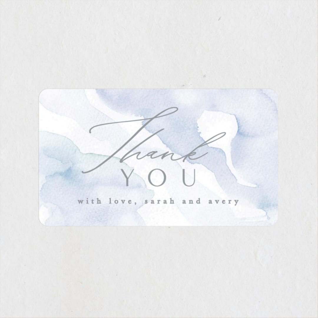 "Flow" - Bridal Shower Favor Stickers in Lagoon by Creo Study - Front