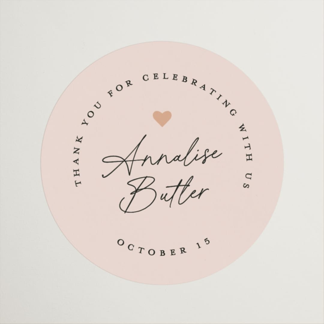 "Let's Brunch" - Bridal Shower Favor Stickers in Petal by Sandra Picco Design - Front