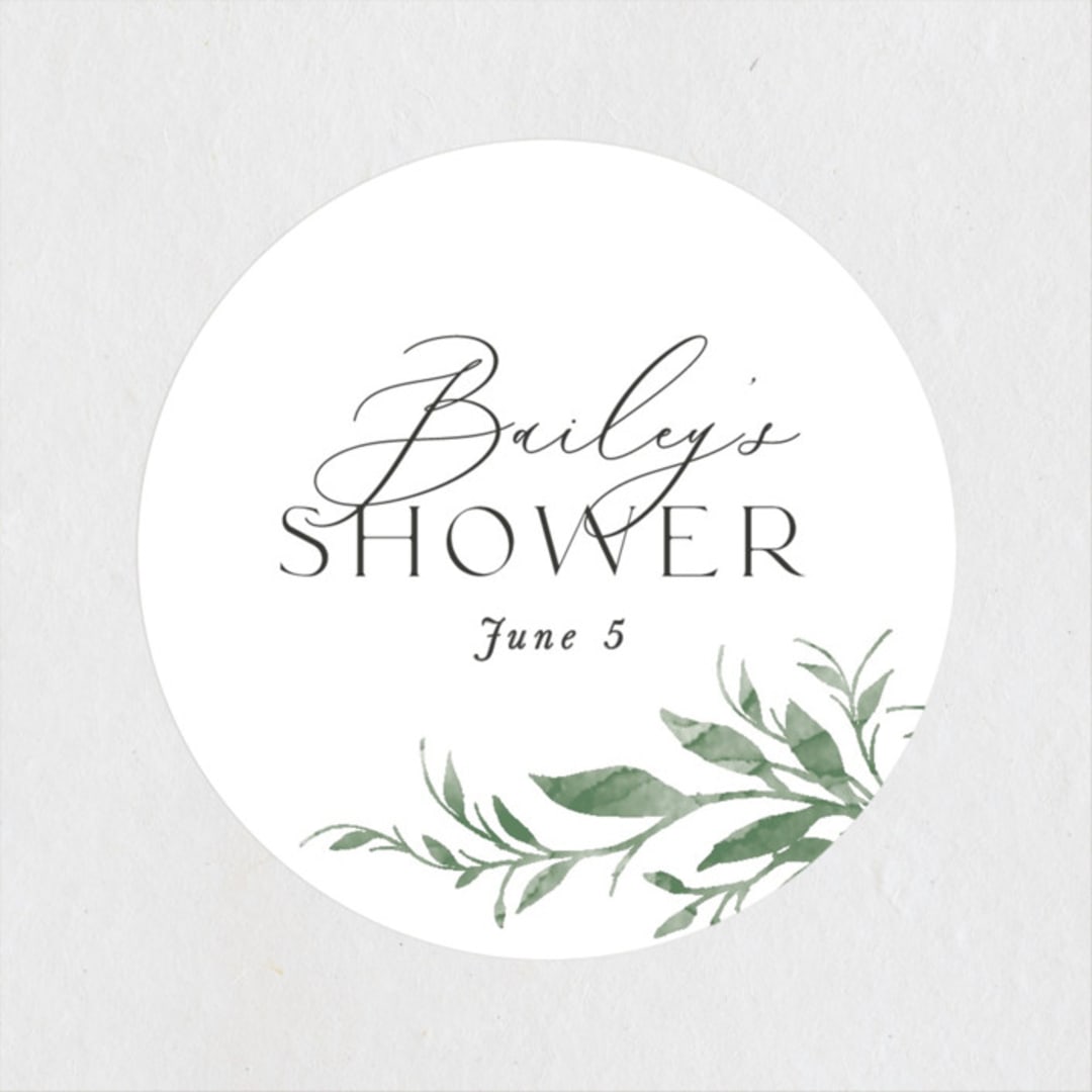 "Hyde Park" - Bridal Shower Favor Stickers in Meadow by Melanie Kosuge - Front