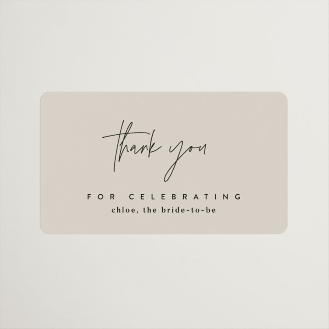 "Layered" - Bridal Shower Favor Stickers in Natural by Kelly Schmidt - Front