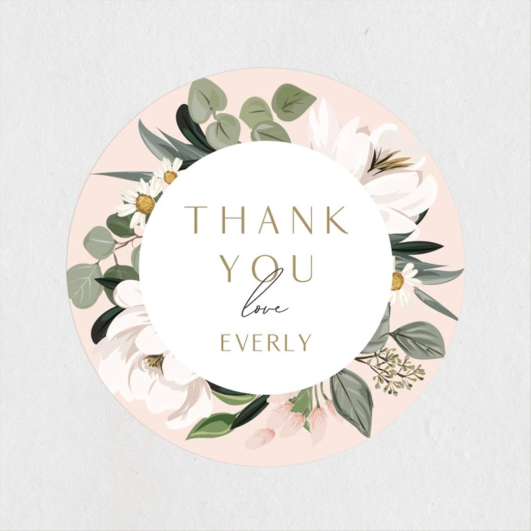 "Country Garden" - Bridal Shower Favor Stickers in Petal by Susan Moyal - Front