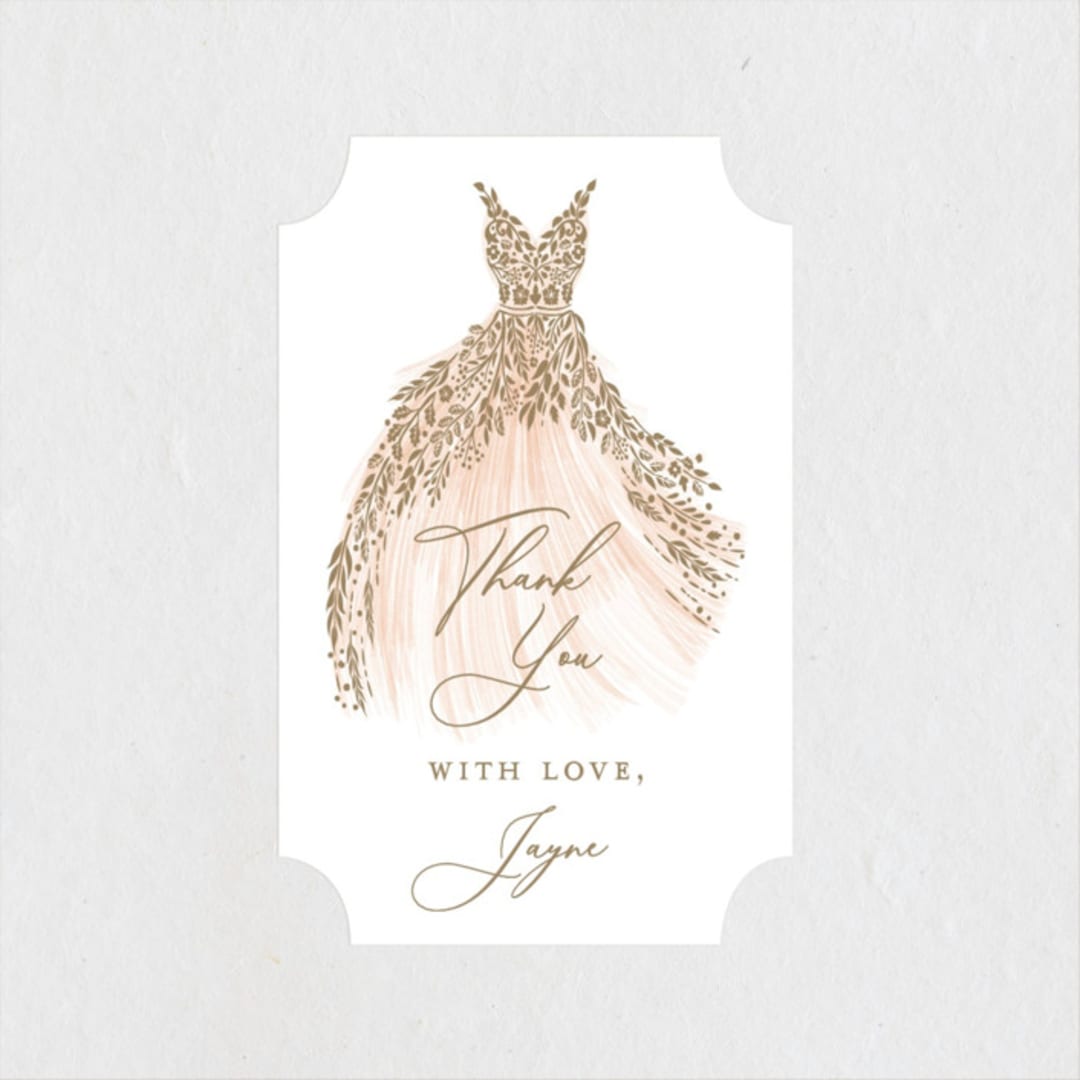 "Here Comes the Bride" - Bridal Shower Favor Stickers in Coral by Paper Sun Studio - Front