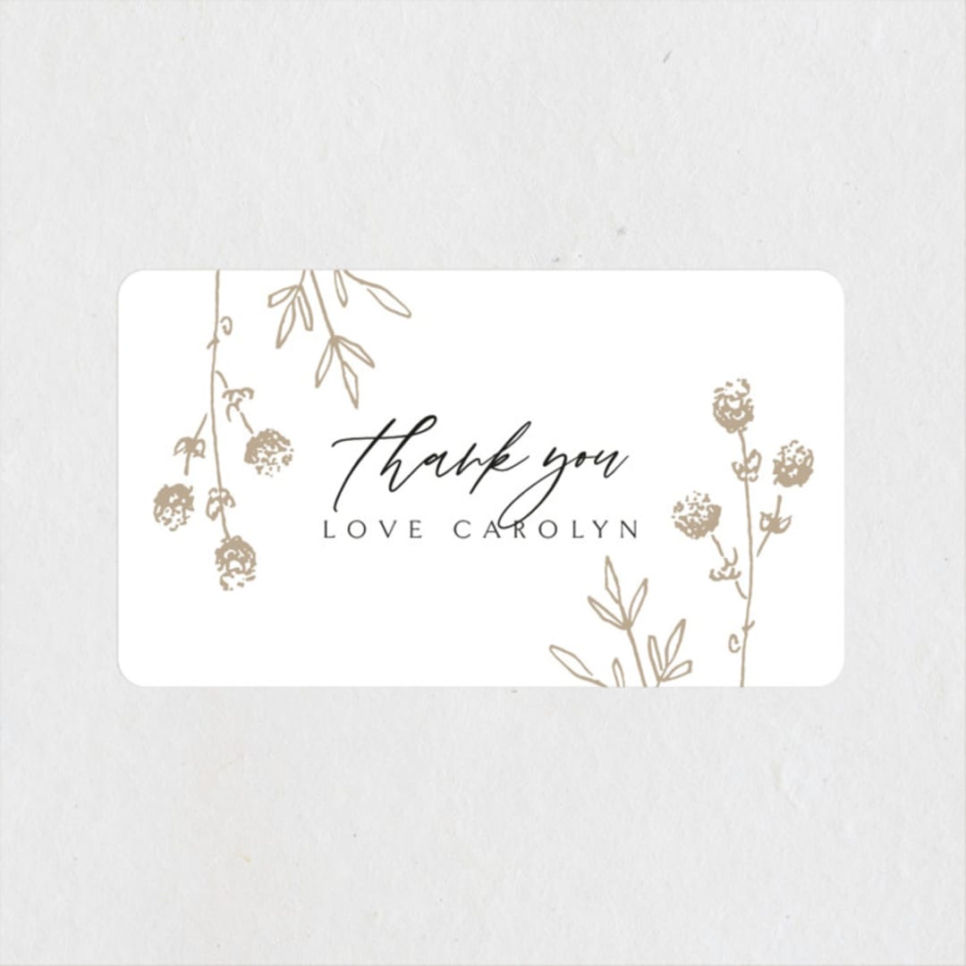 "rustic elegance" - Bridal Shower Favor Stickers in Silk by Kelly Schmidt - Front