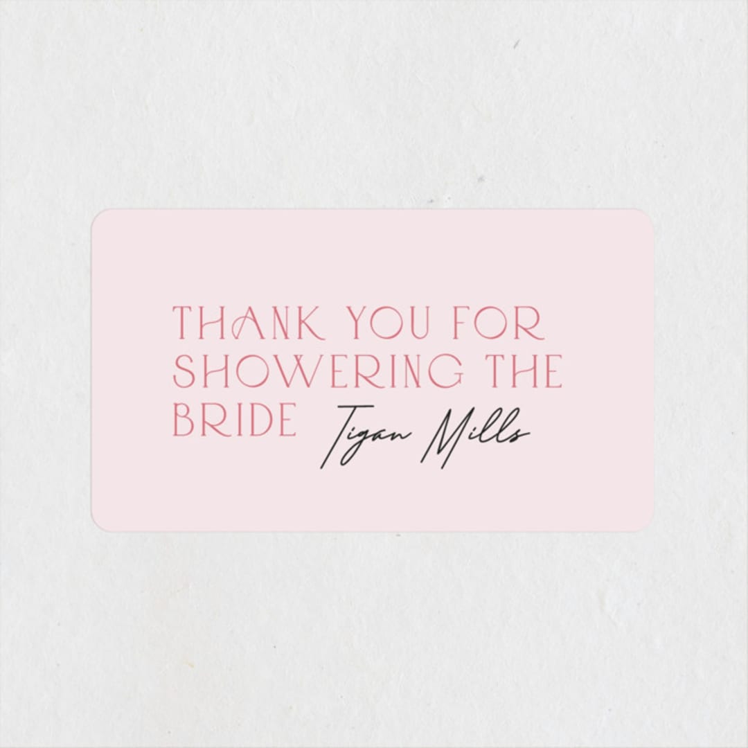 "Modern Bride" - Bridal Shower Favor Stickers in Misty Rose by Ana Sharpe - Front
