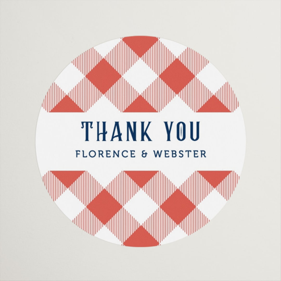 "Backyard Bbq" - Bridal Shower Favor Stickers in Ketchup by Paper Sun Studio - Front