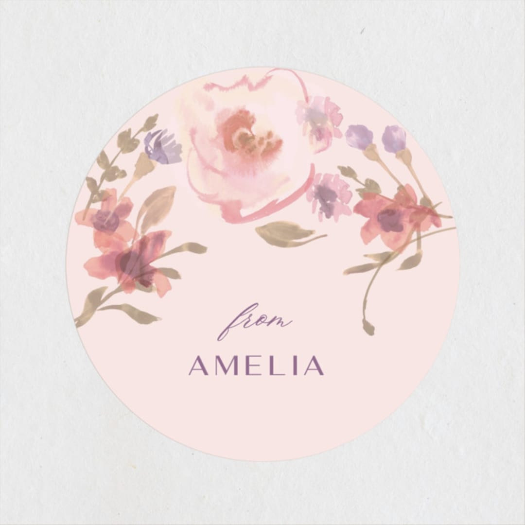 "Sweet Dreams" - Bridal Shower Favor Stickers in Blush by Teju Reval - Front