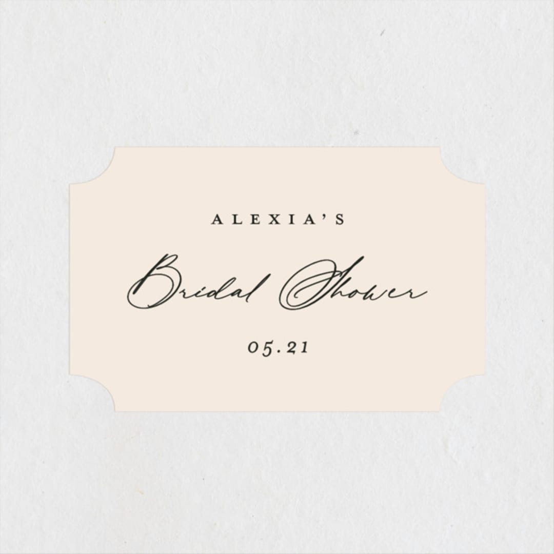 "Elegant Side" - Bridal Shower Favor Stickers in Buttercream by Carolyn MacLaren - Front