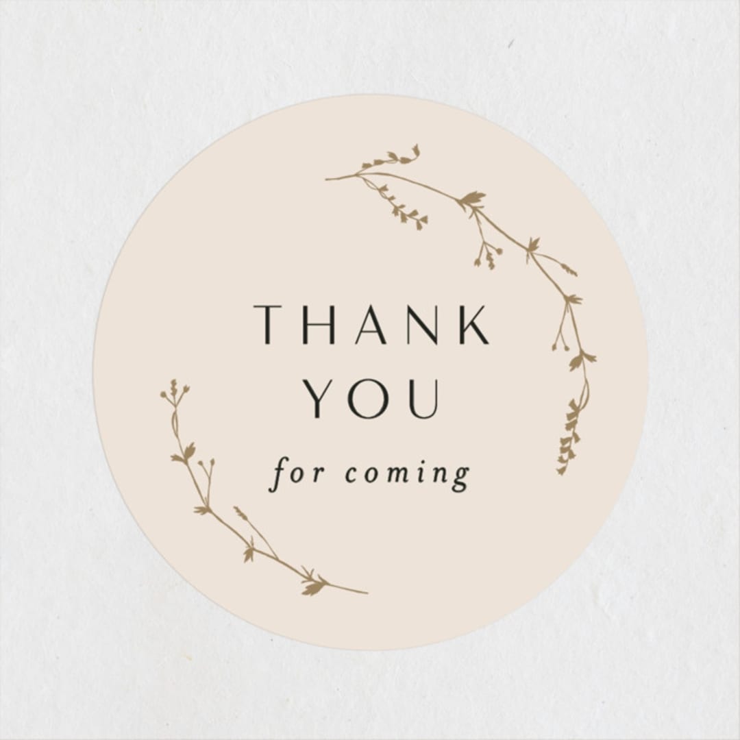 "Vine Wrap" - Bridal Shower Favor Stickers in Eggshell by Amy Kross - Front