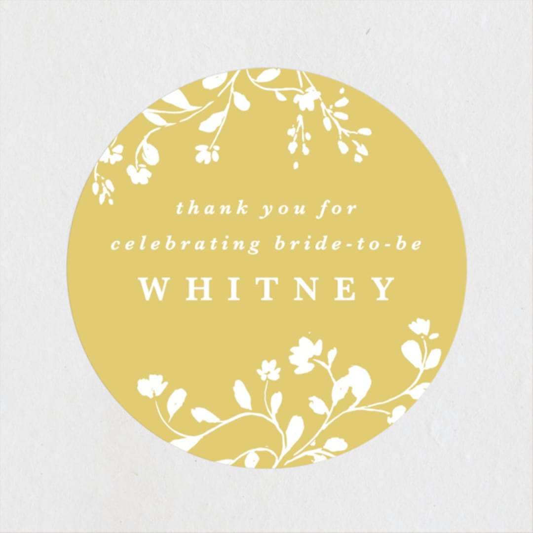 "Briar" - Bridal Shower Favor Stickers in Sunshine by Kate Ahn - Front