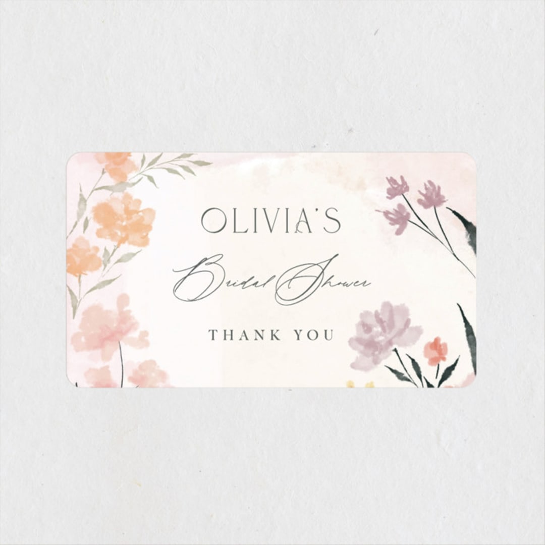 "spring blossom" - Bridal Shower Favor Stickers in Blush by Nicoletta Savod - Front