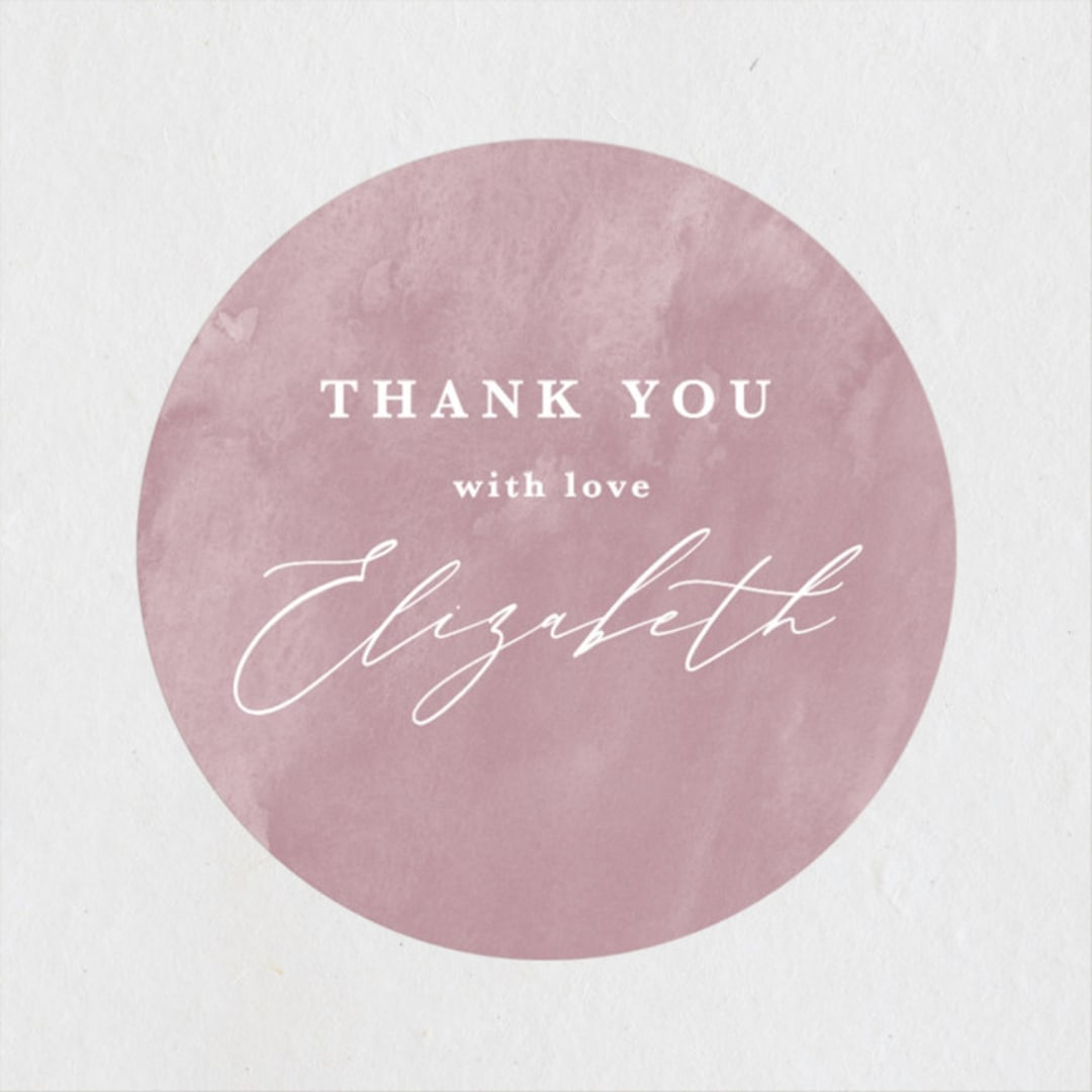 "Daisy Chain" - Bridal Shower Favor Stickers in Blush by Kate Ahn - Front