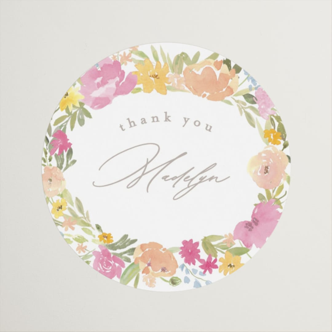"Blooming arch" - Bridal Shower Favor Stickers in Peony by Creo Study - Front