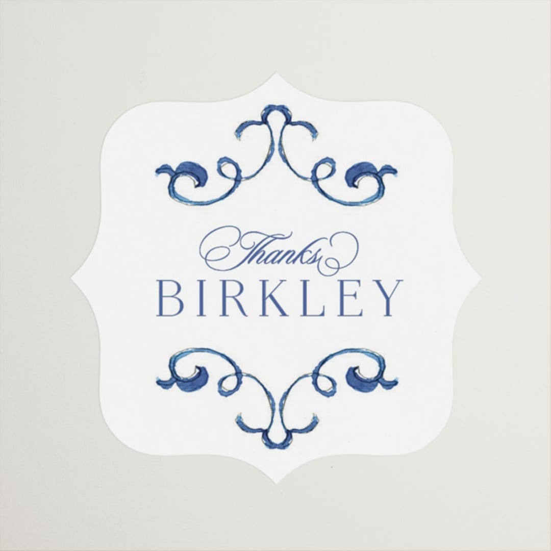 "Amalfi Coast" - Bridal Shower Favor Stickers in Cerulean by Jenna Holcomb - Front