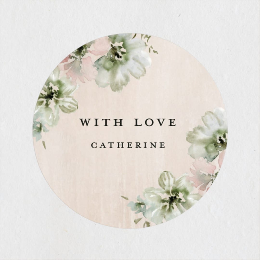 "Bridal Cake" - Bridal Shower Favor Stickers in Forest by Petra Kern - Front