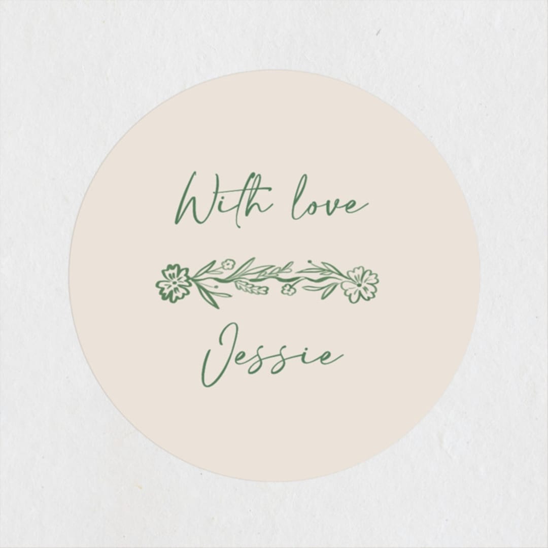 "Doodled" - Bridal Shower Favor Stickers in Meadow by Petra Kern - Front