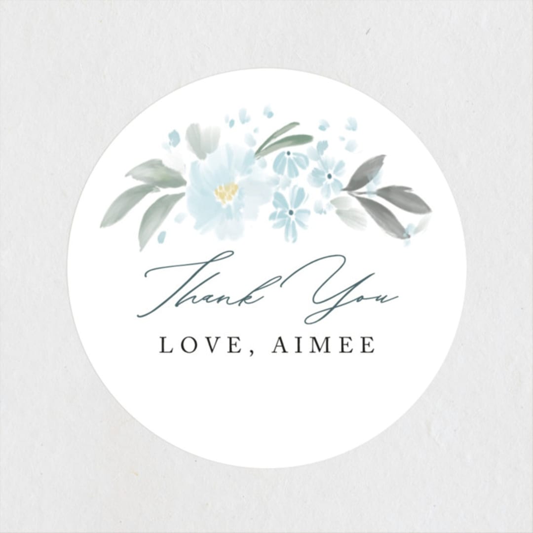 "Something Blue" - Bridal Shower Favor Stickers in Bluebelle by Itsy Belle Studio - Front