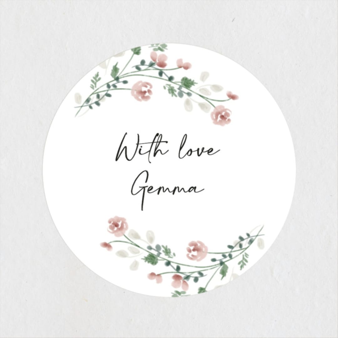 "Romantica" - Bridal Shower Favor Stickers in Rosebud by Petra Kern - Front