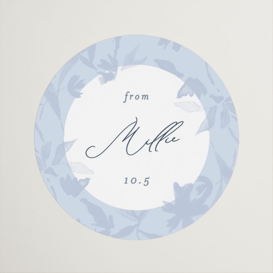 "Garland" - Bridal Shower Favor Stickers in Delft by Erin L. Wilson - Front