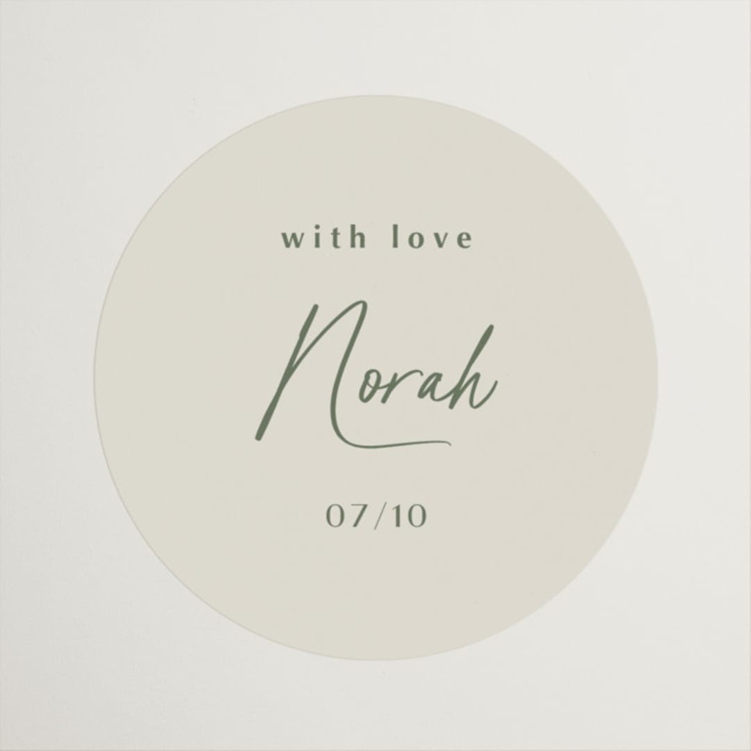 "Modern Script" - Bridal Shower Favor Stickers in Avocado by Ana Sharpe - Front