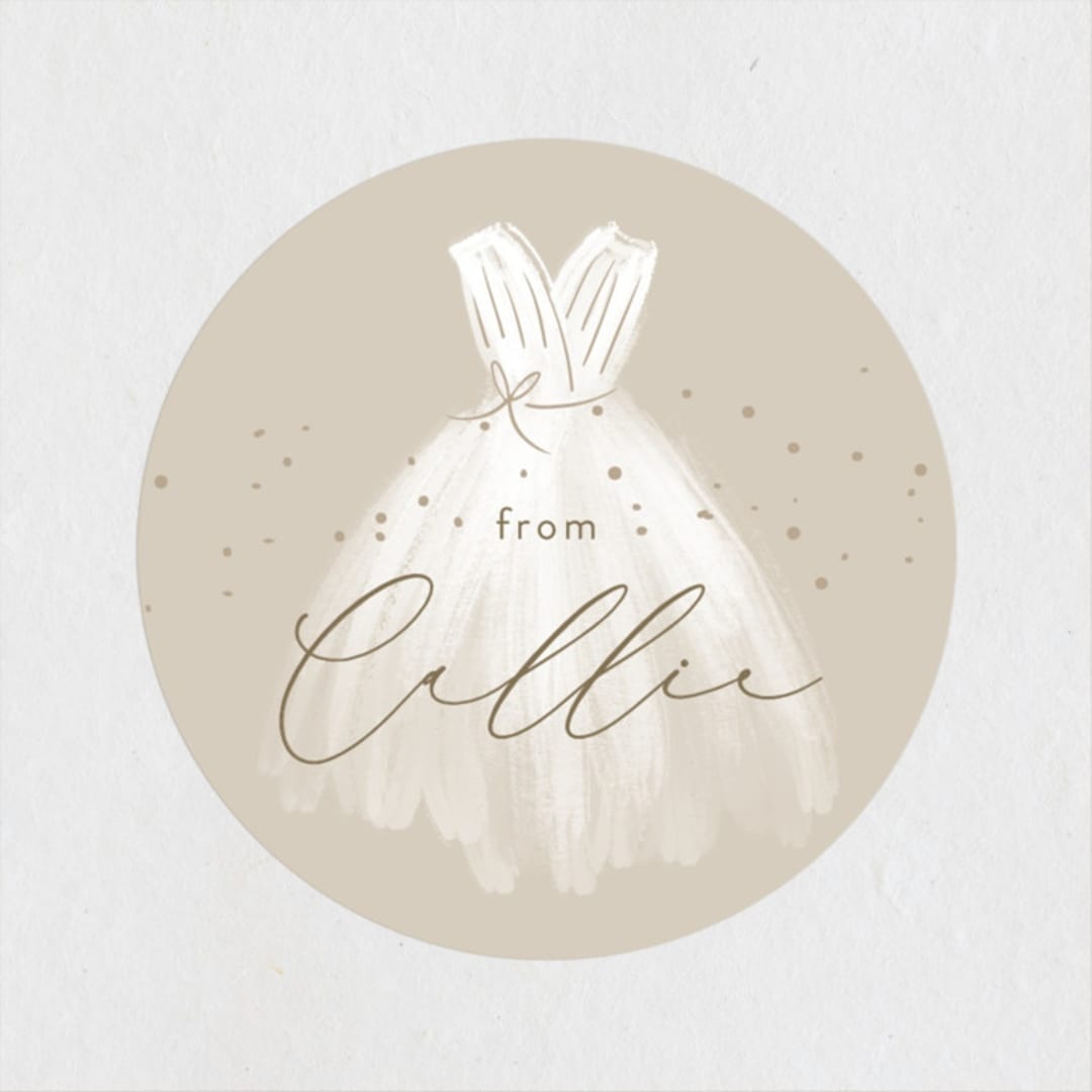 "dressed up" - Bridal Shower Favor Stickers in Champagne by Rebecca Durflinger - Front