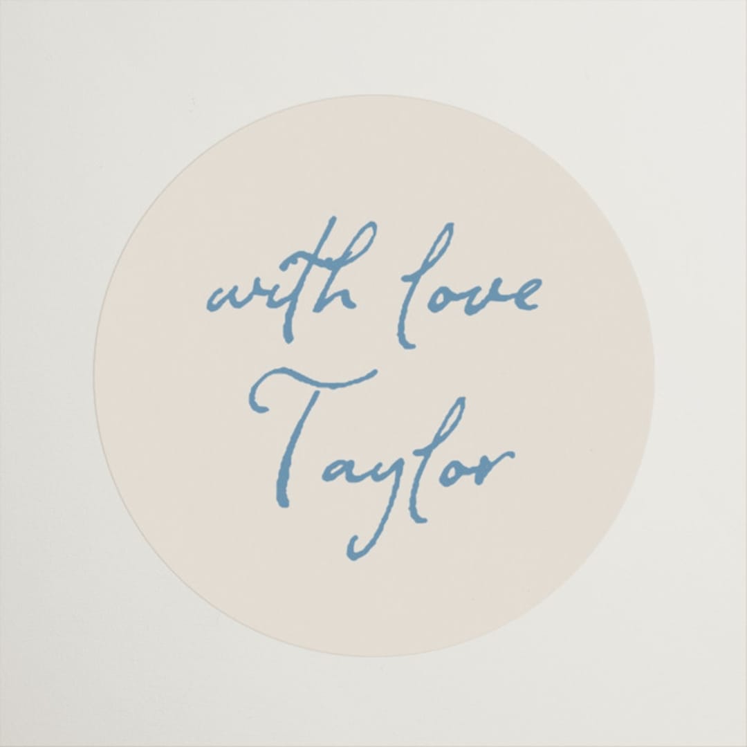 "ribbon bow drawing" - Bridal Shower Favor Stickers in Dusty Blue by Cass Loh - Front