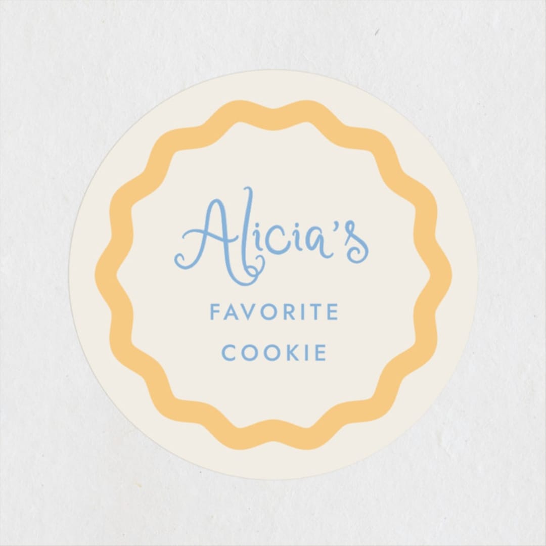 "Augusta" - Bridal Shower Favor Stickers in Melon by Megan Davis - Front