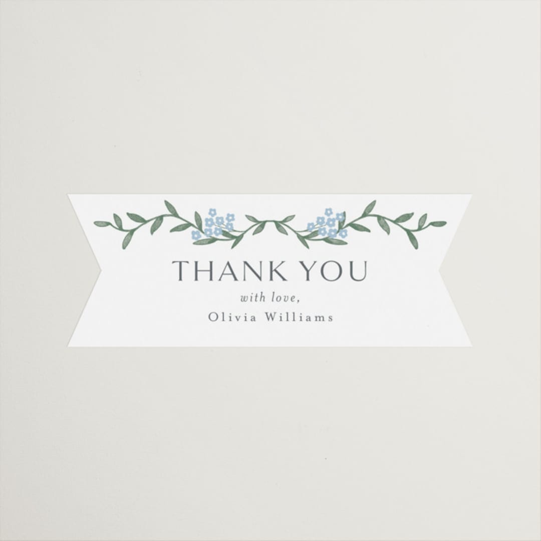 "Simple Garland" - Bridal Shower Favor Stickers in Sky by Christy Hy Lee - Front