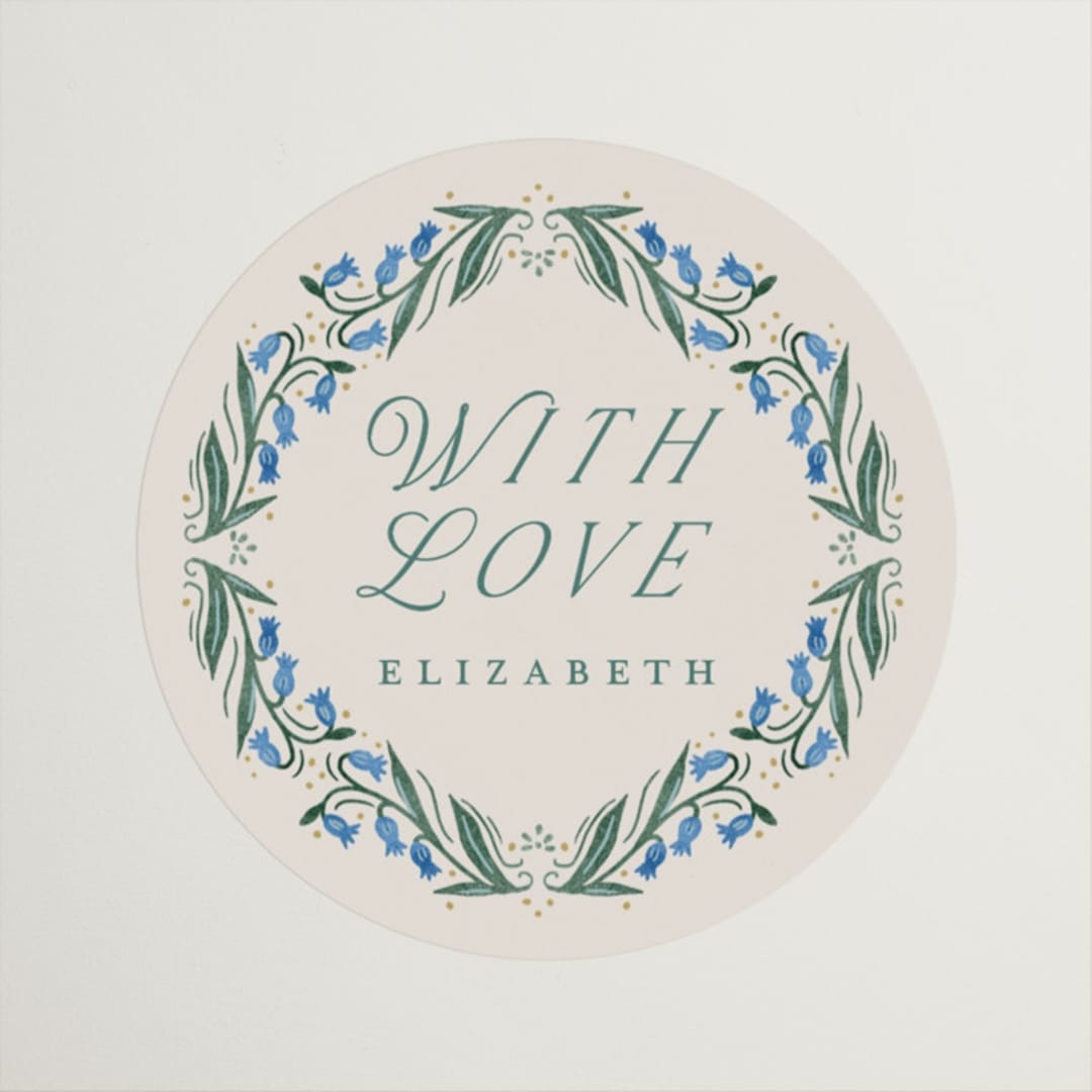 "Book Cover" - Bridal Shower Favor Stickers in Evergreen by Petra Kern - Front