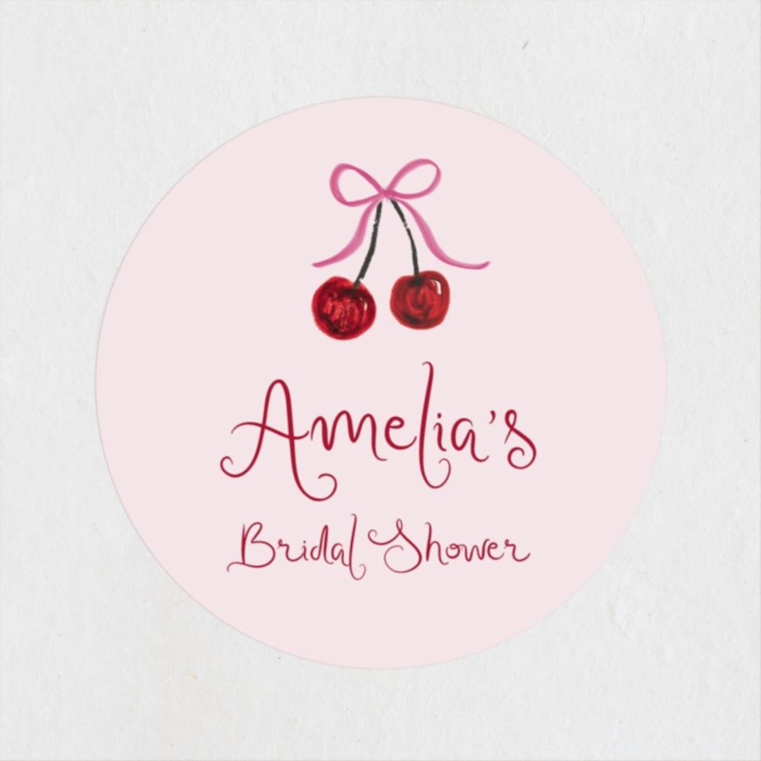 "vintage wedding cake" - Bridal Shower Favor Stickers in Blush by Cass Loh - Front