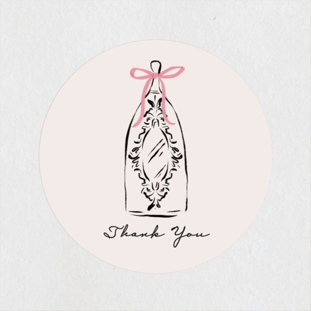 "Sparkling Champagne Tower" - Bridal Shower Favor Stickers in Petal by Jackie Crawford - Front