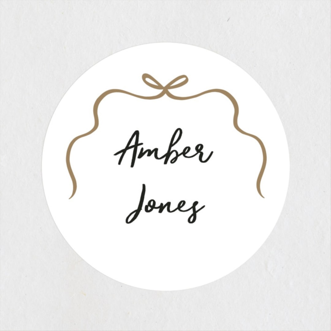 "Casual bows" - Bridal Shower Favor Stickers in Snow by Alethea and Ruth - Front