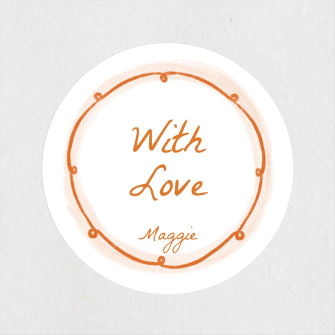"Giardino" - Bridal Shower Favor Stickers in Flame by Pati Cascino - Front