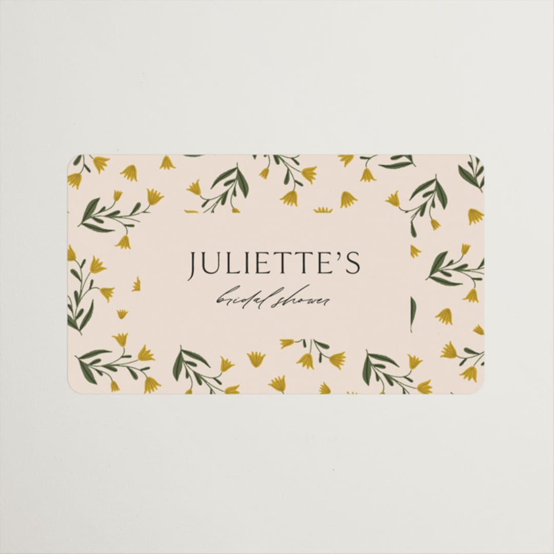 "Floral Frame" - Bridal Shower Favor Stickers in Marigold by Iveta Angelova - Front