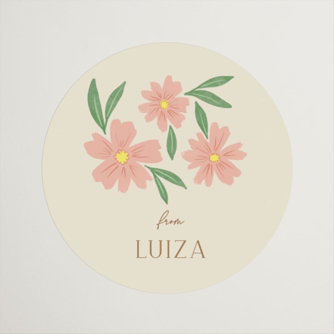 "Cottage Garden" - Bridal Shower Favor Stickers in Cream by Ana Sharpe - Front