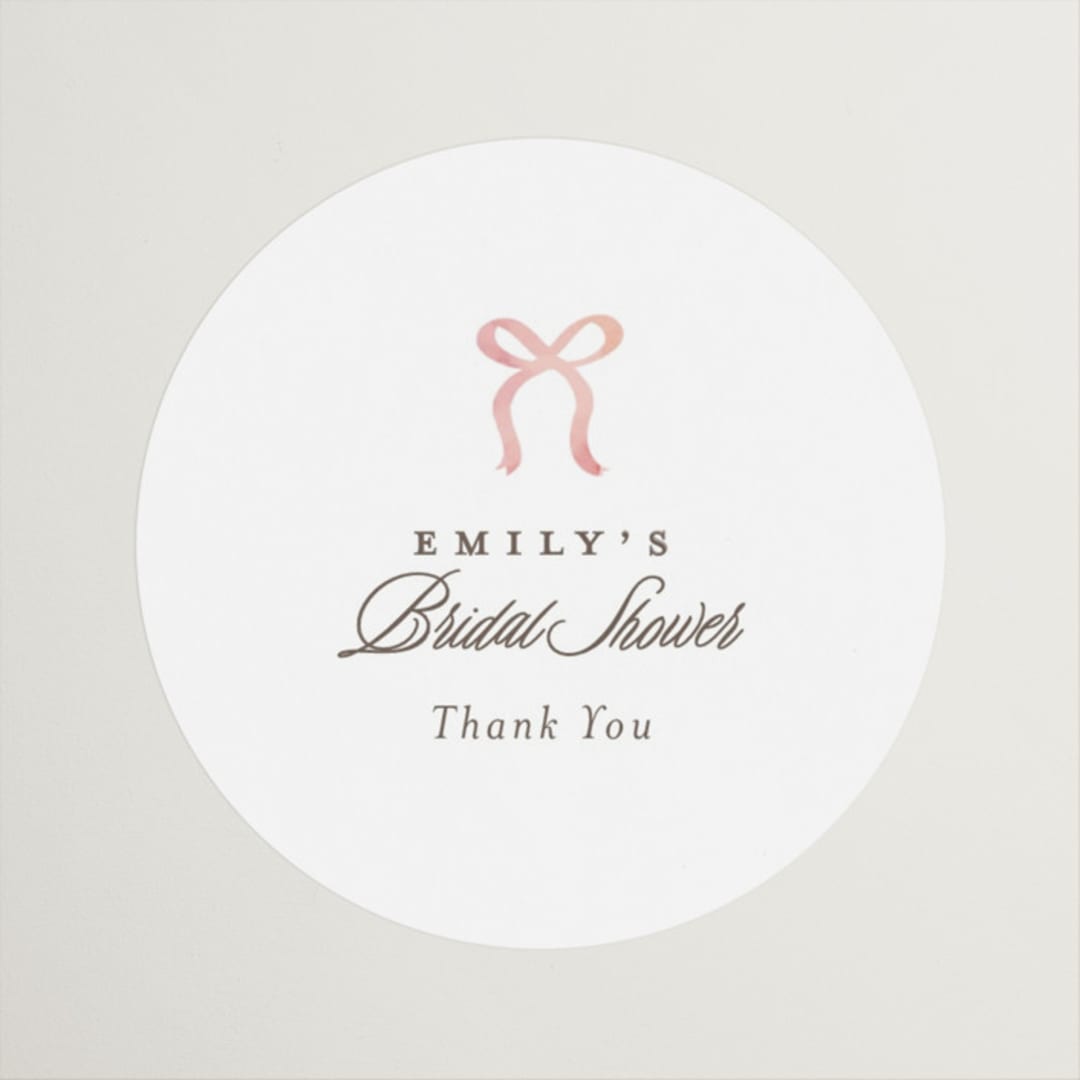 "Love is Blooming" - Bridal Shower Favor Stickers in Carnation by Itsy Belle Studio - Front
