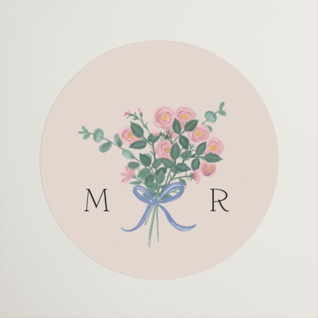 "Bed of Roses" - Bridal Shower Favor Stickers in Creme by frau brandt - Front