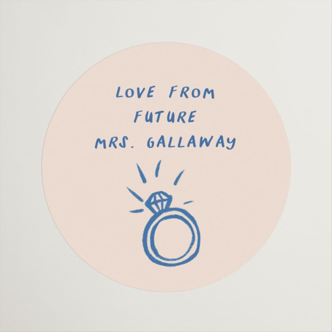 "chomchom" - Bridal Shower Favor Stickers in Royal by chocomocacino - Front