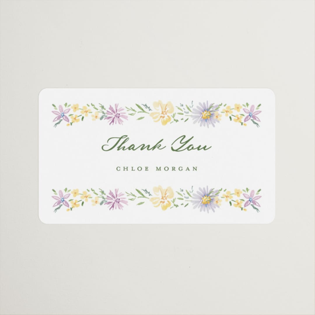 "Wild Flowers" - Bridal Shower Favor Stickers in Meadow by Petra Kern - Front