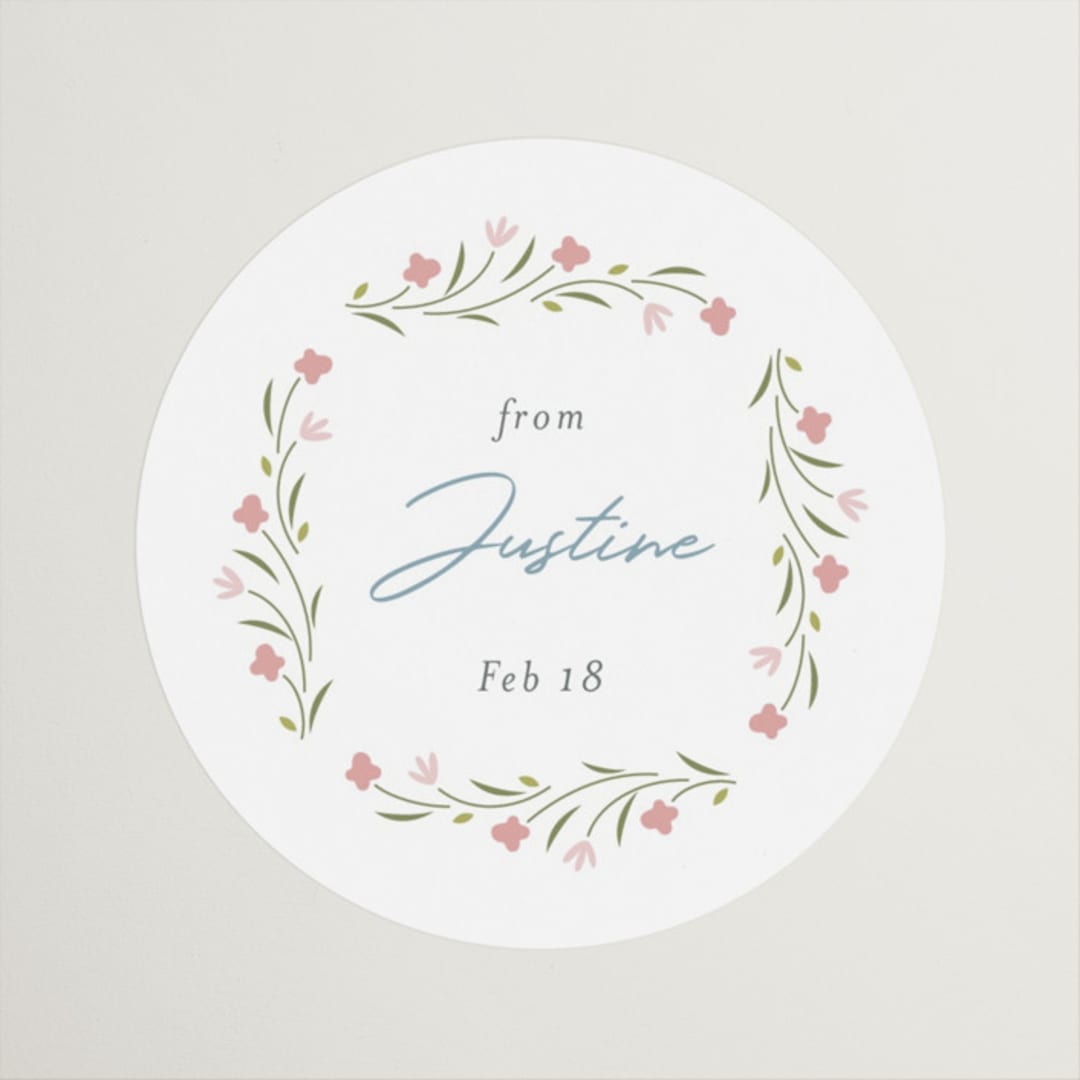 "Mai Tai" - Bridal Shower Favor Stickers in Orchid by letterfix - Front