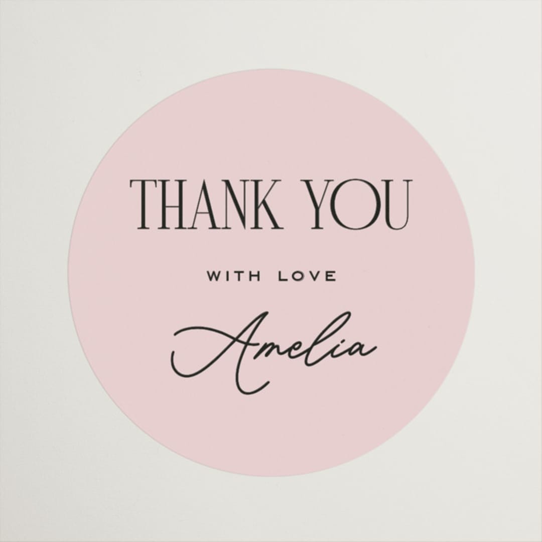 "Arbor" - Bridal Shower Favor Stickers in Rosey by Pixel and Hank - Front