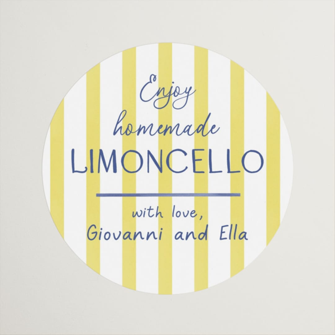 "Limoncello" - Bridal Shower Favor Stickers in Capri by Tina Faselli - Front